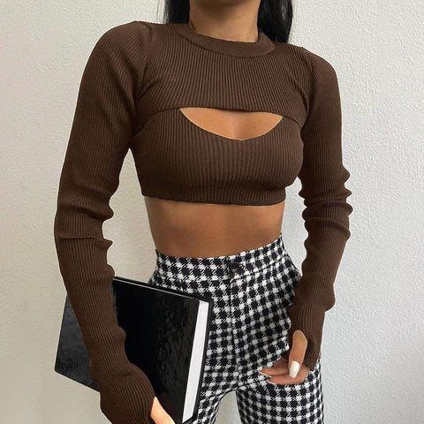 Women Clothing Streetwear Knitted Thread Slim-Veeddydropshipping