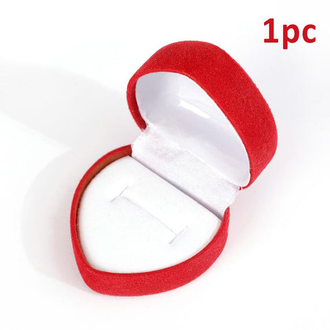 1-10pcs Ring Box Red Heart Shaped Jewelry Box  Display-JW01732-Veeddydropshipping