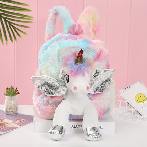 Cartoon Unicorn Doll Decor Plush Books Bag School Bags for-BS00067-Veeddydropshipping