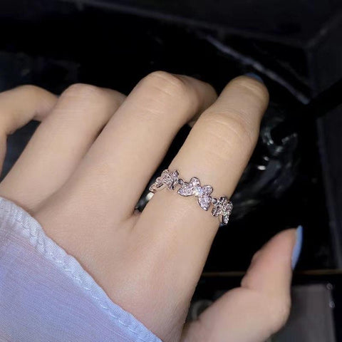 Fashion Shiny Cubic Zirconia Butterfly Rings For Women Girls  Geometric-JW01402-Veeddydropshipping