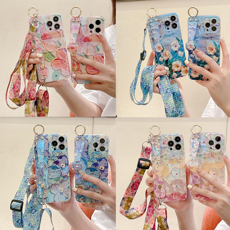 Bling Wristband Flower Soft Phone Case For Huawei P40 Lite P30 Pro P50 Nova 8-PA00264-Veeddydropshipping