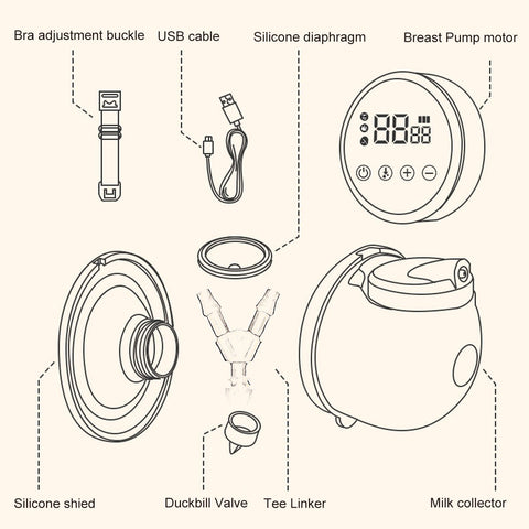 LCD Bilateral Electric Milk Feeding Breast Pump Automatic Massage-TB00690-Veeddydropshipping