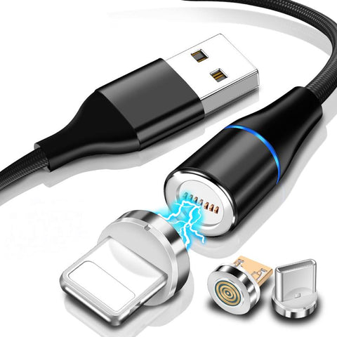 3A Magnetic USB Cable Fast Charge Micro USB Type C Cable For iPhone Samsung S20-PA01025-Veeddydropshipping