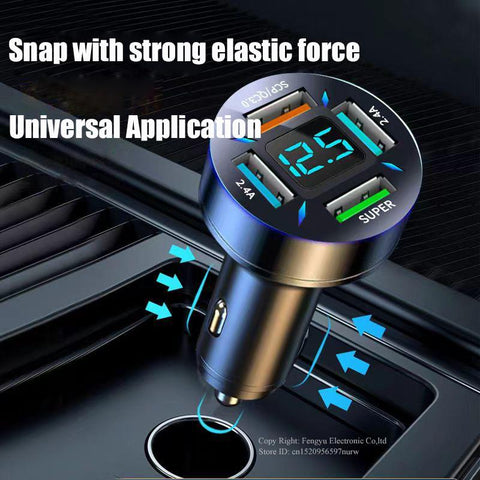 150W Portable Car Charger Fast Charging Adapter 4 Port for iPhone-PA01174-Veeddydropshipping