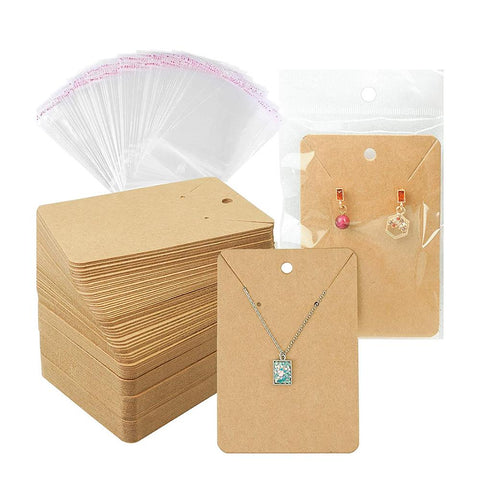 Earring Cards Necklace Display Cards with Bags for DIY Jewelry-JW01655-Veeddydropshipping