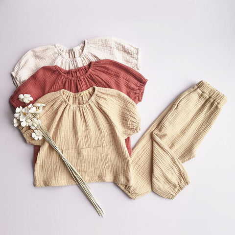 New Kids Clothing Sets 2pcs Autumn Children Pajamas Suit Fall Solid Boys-TB01082-Veeddydropshipping