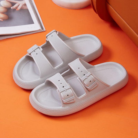 Fashion Buckle Soft Sole Pillow Slides Sandals Woman-BS01178-Veeddydropshipping