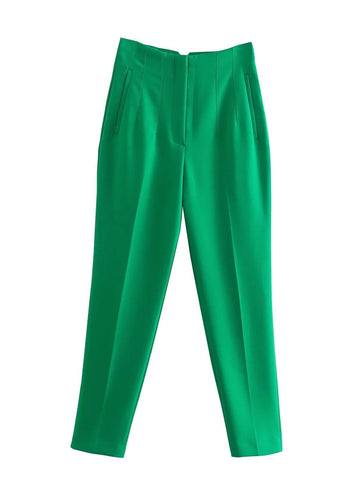 Women Straight Pants High Waist Trousers-WF00601-Veeddydropshipping