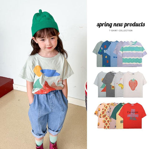Children T-shirts Summer Kids Cartoon Casual Tops-TB01119-Veeddydropshipping