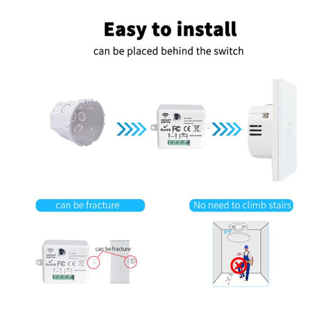 AXUS Wireless WIFI Switch 1/2/3gang Smart Home Wiring-free Remote-TI01122-Veeddydropshipping
