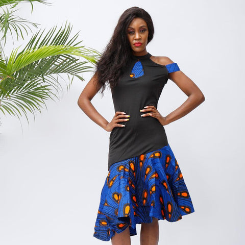 African Women Sexy Off Shoulder Dress-WF01663-Veeddydropshipping
