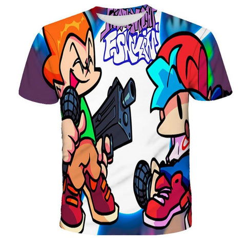 6M-14T Kids Fridany Night Funkin Tshirts Summer Kids Boys Girls Clothes-TB01150-Veeddydropshipping