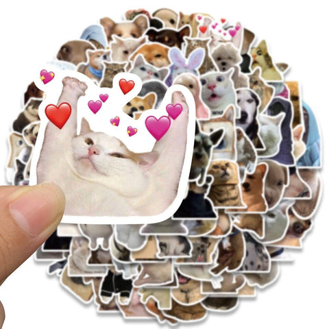 10/30/50/100pcs Funny Cat Dog Meme Stickers Decal DIY Scrapbook-TB01647-Veeddydropshipping