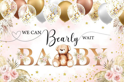 Kid Backdrops For Photography Teddy Bear Baby Shower Customized Poster Birthday-CE00339-Veeddydropshipping