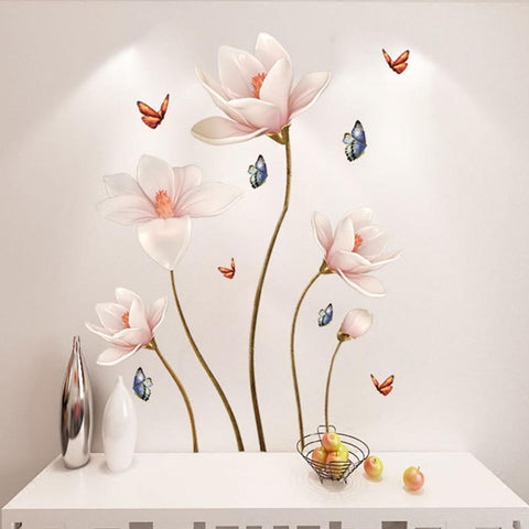 Removable 3D Butterfly Flower Wall Sticker-HA00217-Veeddydropshipping