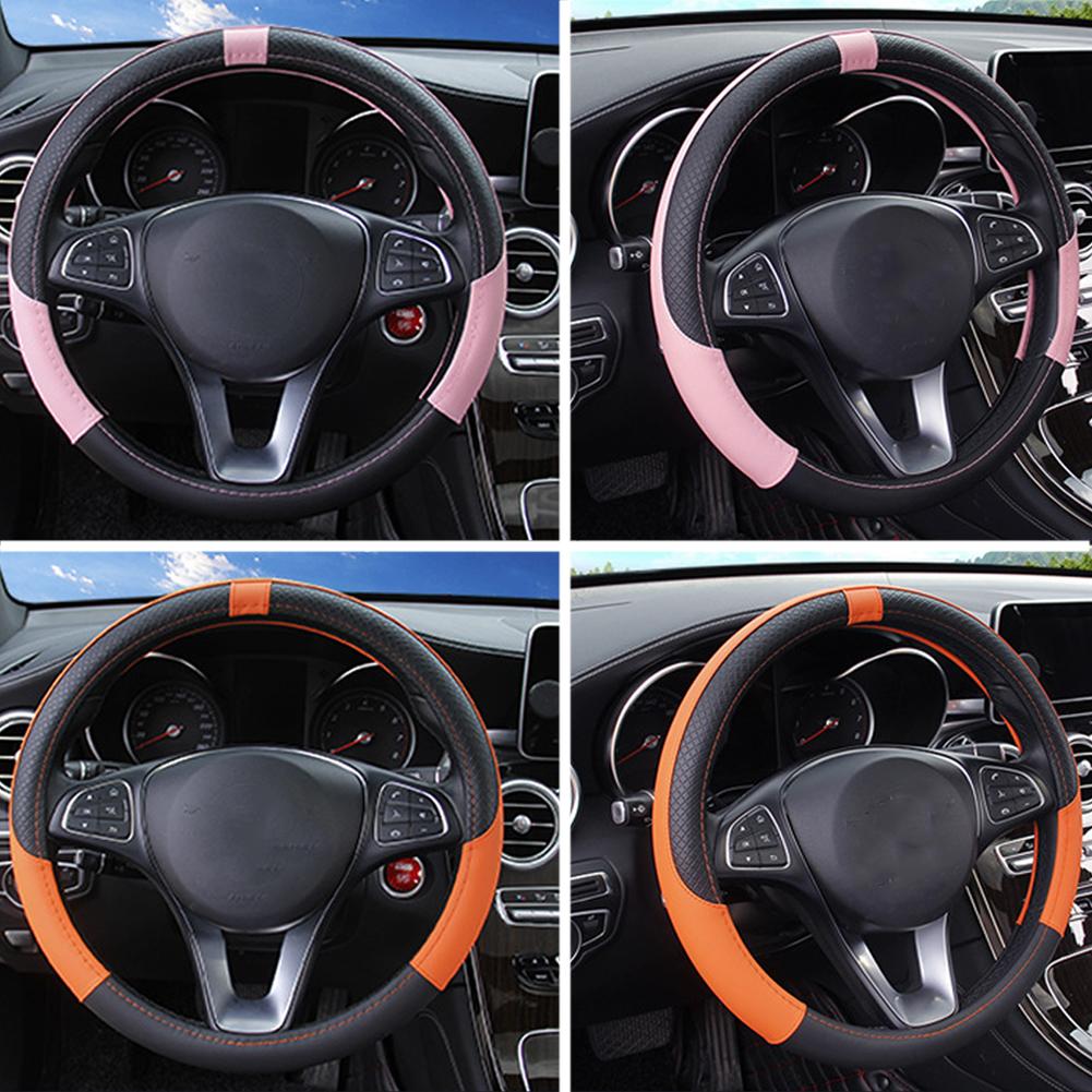 Leather Car steering sleeve Car Accessories Auto Steering-AM01521-Veeddydropshipping