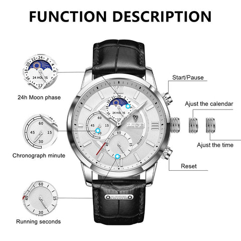 Watches Brand Luxury Man Fashion Watch Leather Waterproof-JW00684-Veeddydropshipping