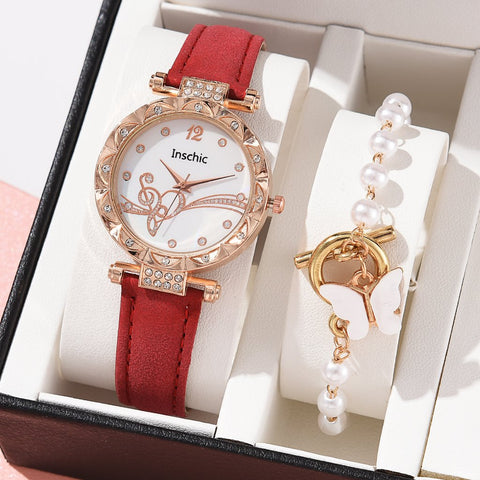 Luxury Ladies Watch Bracelet Set Quartz Wristwatch 2 PCS Set -JW01013-Veeddydropshipping