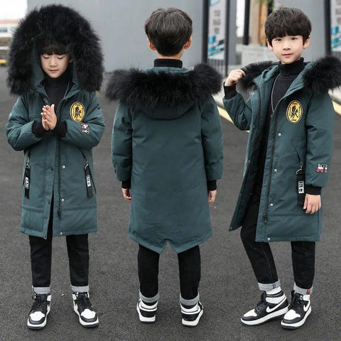 Winter Boys Thicken Long Jackets For kids 4-16Y Keep Warm Casual-TB01197-Veeddydropshipping
