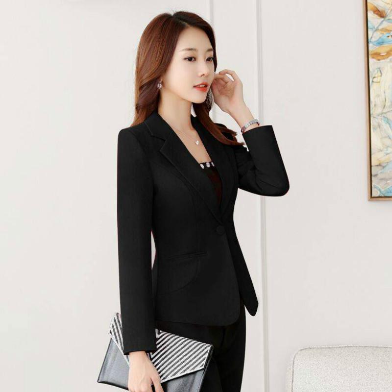 Women Slim Elegant Notched Single Button Fashion Blazers-WF00337-Veeddydropshipping