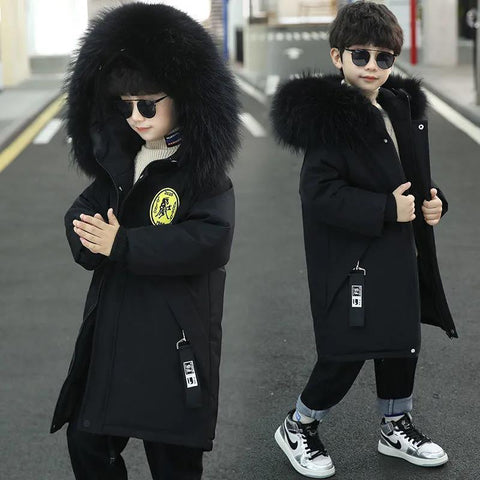 Winter Boys Thicken Long Jackets For kids 4-16Y Keep Warm Casual-TB01197-Veeddydropshipping