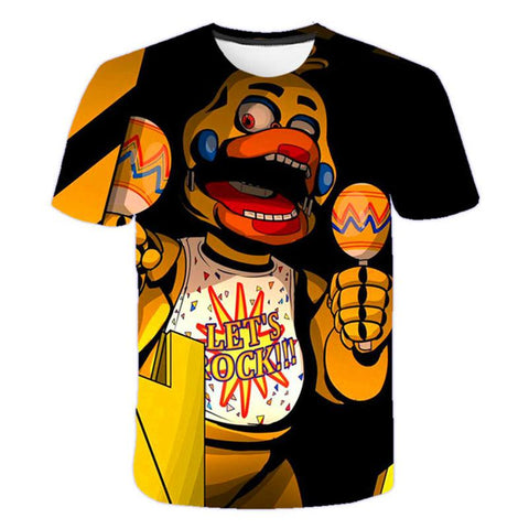 Five Night Freddy 3D Print Kid&#39;s T-shirts Horror Game Print Casual-TB01154-Veeddydropshipping