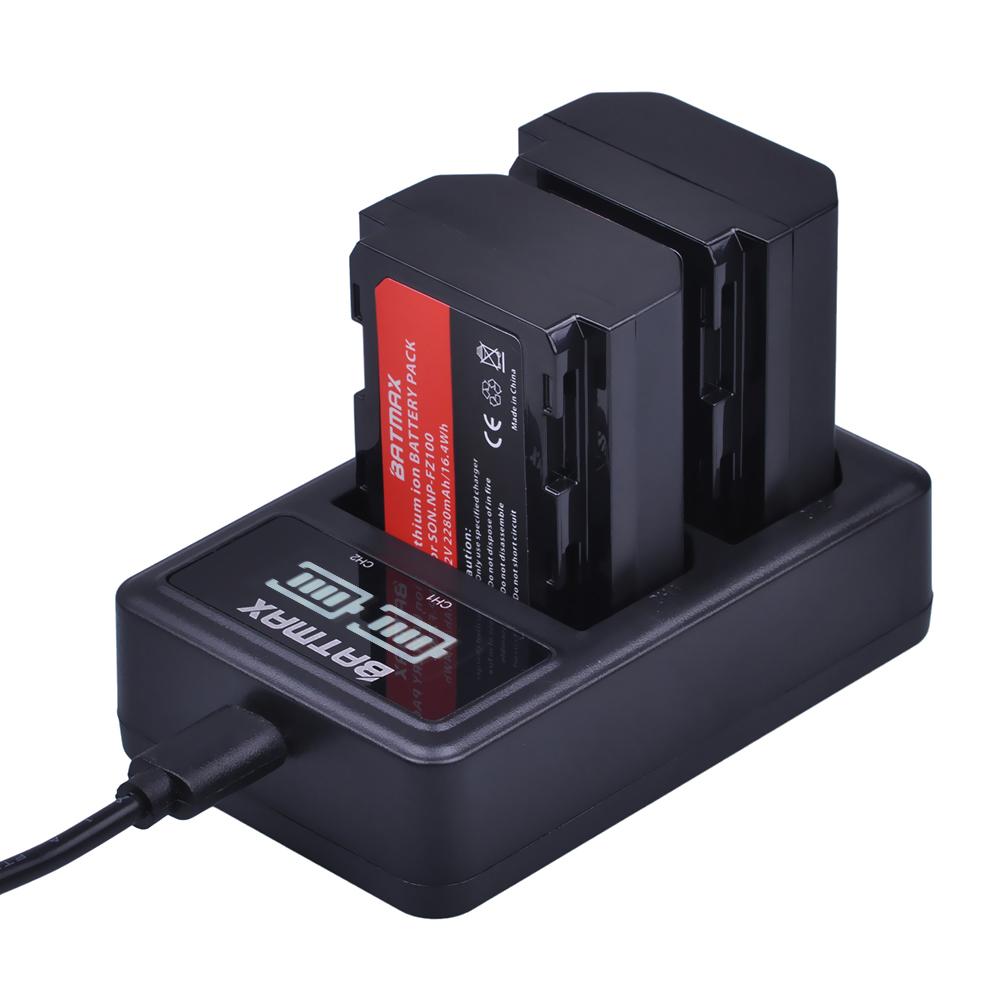 2Pcs 2280mAh NP-FZ100 NPFZ100 NP FZ100 Battery + LED Dual USB Charger -CE00294-Veeddydropshipping