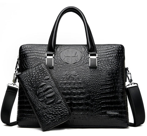 Designer Alligator PU Leather Handbag Business office-BS00510-Veeddydropshipping