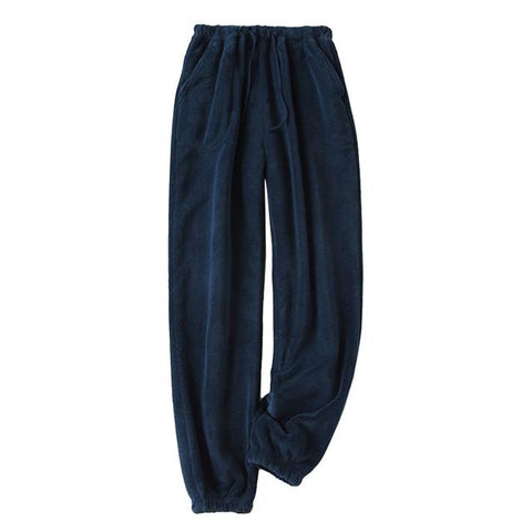 Drawstring Pocket Sleep Bottom Casual Comfort Flannel Fleece Super-MF01587-Veeddydropshipping