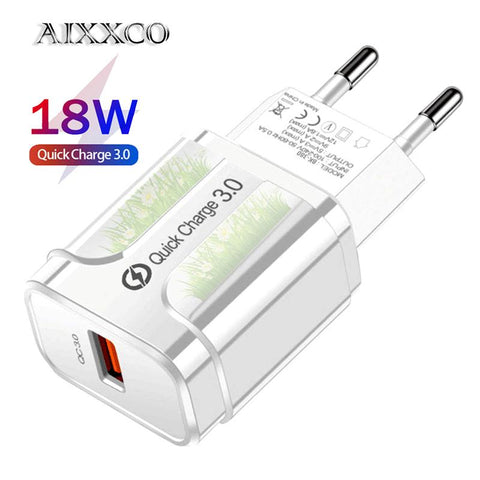 AIXXCO 5V 2A EU Plug LED Light 2 USB Adapter Mobile Phone Wall PD Charger Charger Fast Charger-PA00361-Veeddydropshipping