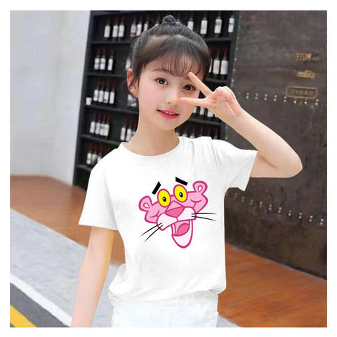 Children pink panther Girls Clothes Boys Cartoon T-Shirt-TB00974-Veeddydropshipping