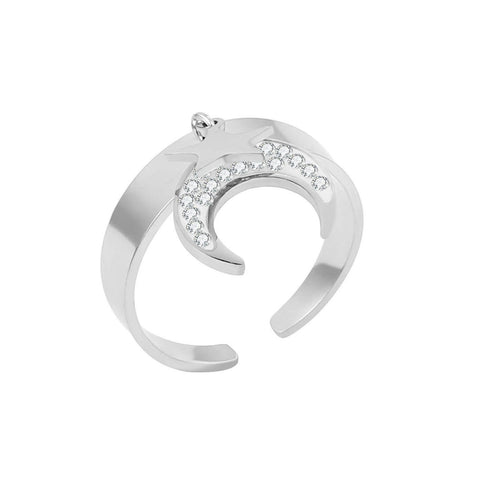 Wholesale Star Pendant Rings  Stainless Steel Classic Open Ring-JW01409-Veeddydropshipping