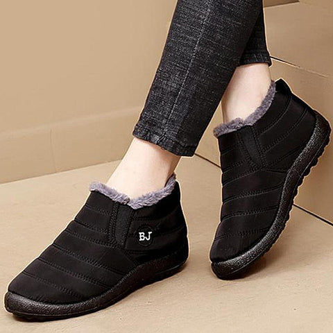 Shoes Platform Slip On Fur Boots Ladies Waterproof Ankle-BS00921-Veeddydropshipping
