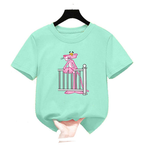 Children pink panther Girls Clothes Boys Cartoon T-Shirt-TB00974-Veeddydropshipping