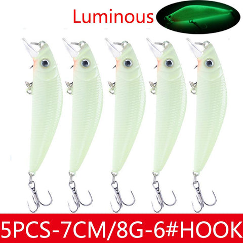 Minnow Hard Bait Kit Artificial Wobbler For Trolling Pike Crankbait Tackle Fishing -OS00315-Veeddydropshipping