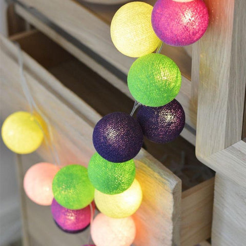 20 LED Cotton Ball Garland String Lights Christmas Fairy Lighting Strings for Outdoor-TI00939-Veeddydropshipping