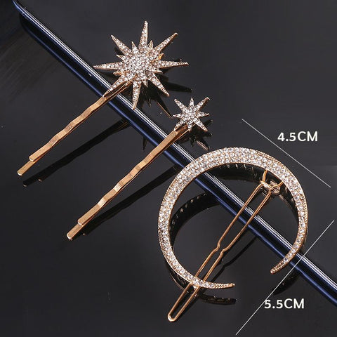 Ancient  Star Rhinestone Hairpin Vintage Women  -JW00502-Veeddydropshipping