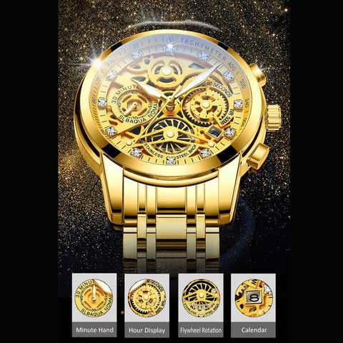 Rotating Window Watches Luxury Fashion Luminous  Men Quartz -JW00672-Veeddydropshipping