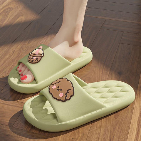 Thick Flats Platform Beach Slides Soft Bath Cartoon
