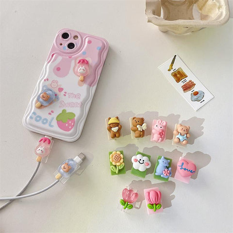 3D Cute Cartoon Animal Cable Protector Cellphone Usb Cable Bite Chompers Holder Charger-PA00890-Veeddydropshipping