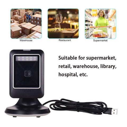 Barcode scanner 2D omnidirectional desktop automatic sensing data matrix reader supermarket-Veeddydropshipping