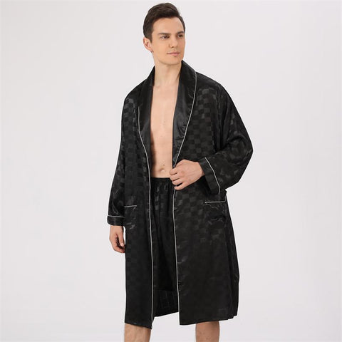 Size Satin Bathrobe Soft Cozy Long-sleeved Hotel Sauna-MF01564-Veeddydropshipping