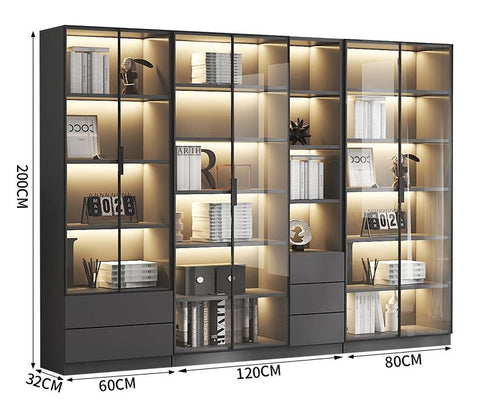 Dust-Proof Bookcase with Glass Door Cabinet-HA01572-Veeddydropshipping