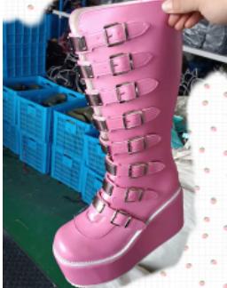 Tube Leather Knight Boot Punk Gothic Classic Black-BS00970-Veeddydropshipping
