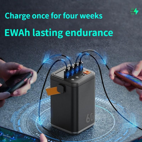 60000mAh Outdoor Power Bank Portable PowerBank External Battery Pack PD 30W Fast Charger-PA00493-Veeddydropshipping