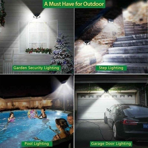 1/2/4Pcs 100 LED Solar Wall Lights Outdoor Solar Lamp PIR Motion Sensor-TI00833-Veeddydropshipping