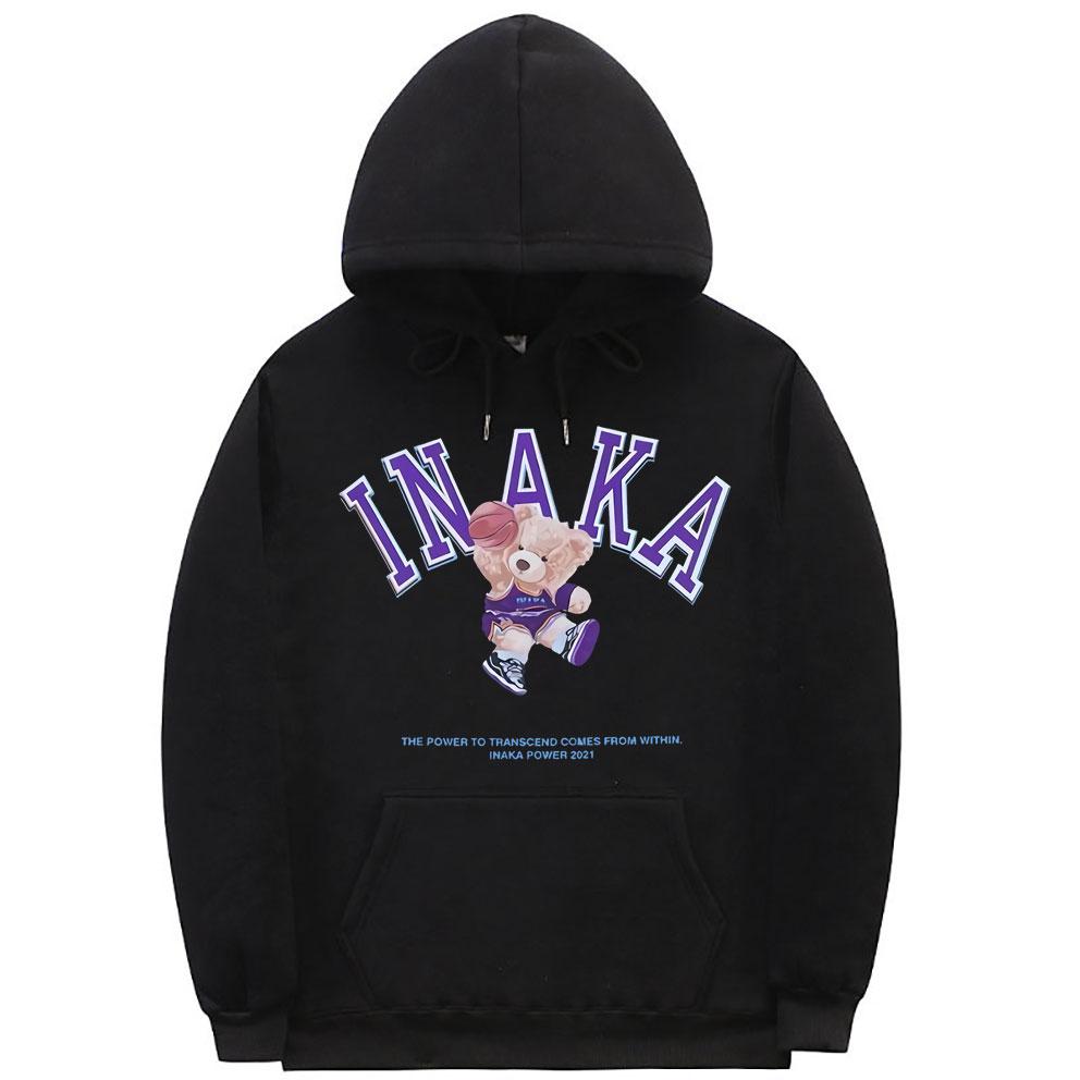 Inaka Power Hoodie Funny Purple Basketball Bear Print Hoodie-Veeddydropshipping