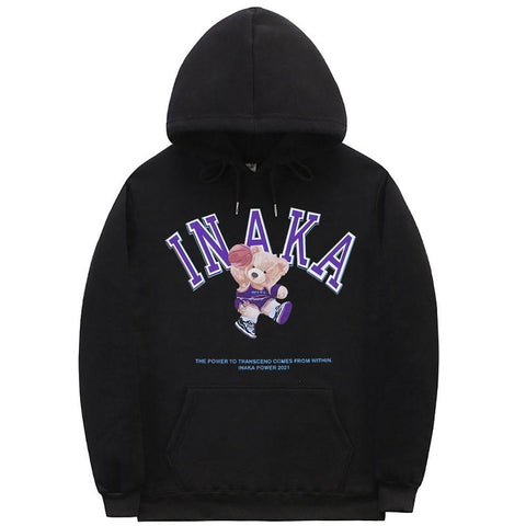 Inaka Power Hoodie Funny Purple Basketball Bear Print Hoodie-Veeddydropshipping