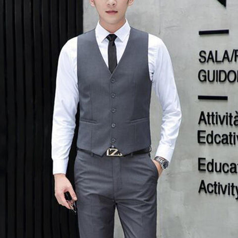 Slim Fit Suit Male Waistcoat Homme Casual Sleeveless-MF01301-Veeddydropshipping