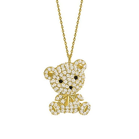 Lovely Bear  Dolphins Necklaces for women golden-JW01273-Veeddydropshipping
